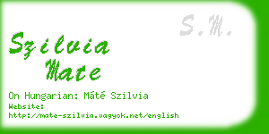 szilvia mate business card