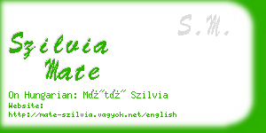 szilvia mate business card